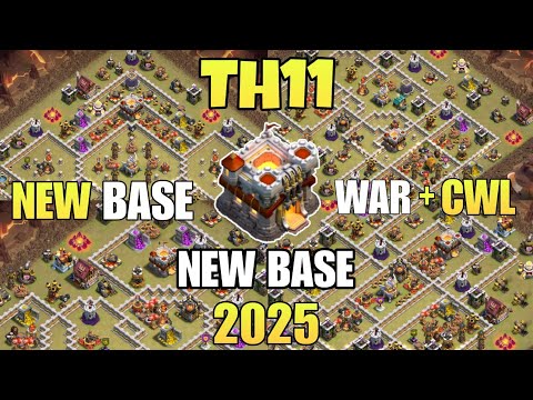 TH11 UNDEFEATED WAR BASE | ANTI 3 STAR BASE 2025 | TH11 CWL BASE WITH LINKS | AFTER UPDATE 🔥