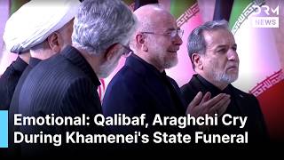 Iran's Parliament Speaker Qalibaf Breaks Down in Tears at Khamenei's Farewell Ceremony | AQ1G
