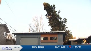 The winds in Anchorage were in intense on Monday with damage reported in some neighborhoods