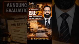 Short PPRA Rule 35 Announcement of Evaluation Report and Bid Results in Pakistan