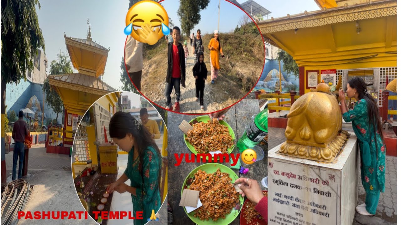 PASHUPATI TEMPLE 🙏 MA PUJA GARERA DD HARU SANG MITHO CHATPATE KHANDAI 😋❤️ 