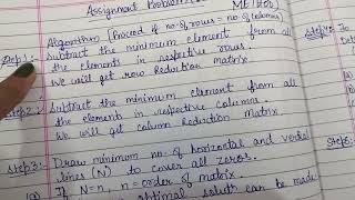 Operation Research Unit-2 Assignment Problem  Part-1.   Diff b/w Transportation & Assignment Problem