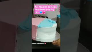 Te Muestro Cómo Hacer Un Pastel Con Dos Colores Diferentes Así De Fácil