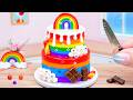 How to Make Yummy Rainbow Buttercream Cake 🌈🍰 With Rainbow Fondant Candy – Simple & Adorable ❤️