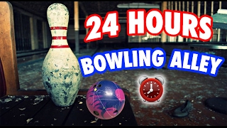 (SKULL!) 24 HOUR OVERNIGHT ABANDONED BOWLING ALLEY FORT ⏰ OVERNIGHT CHALLENGE HAUNTED BOWLING ALLEY