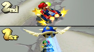 Mario Kart Double Dash Reverse - Mario vs Baby Mario (2 Player Split Screen)