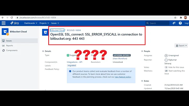 OpenSSL SSL_connect: SSL_ERROR_SYSCALL in connection to bitbucket.org:443 | Solved |