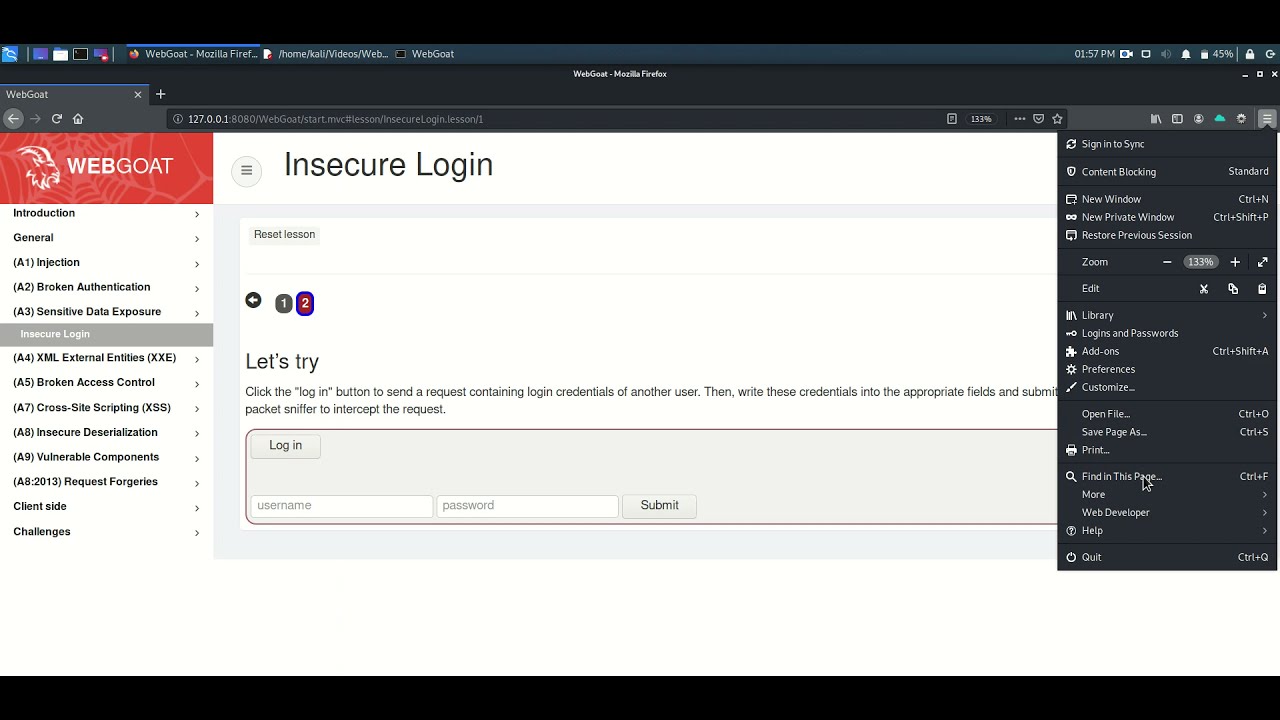 WebGoat 8 Insecure Login - YouTube