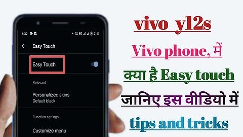 Vivo y12s Vivo Hidden features | Easy Touch || tips and tricks