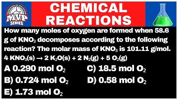 How many moles of oxygen are formed when 58.6 g of KNO3 decomposes?