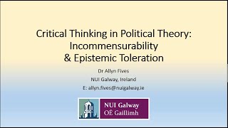 2021.4.14 Critical Thinking in Political Theory: Addressing Incommensurability