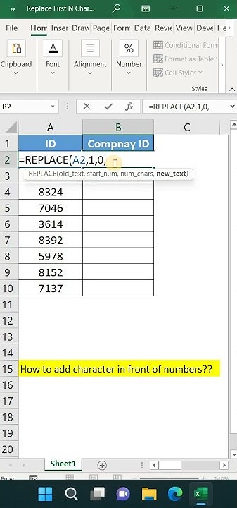 How to add character in front of numbers || Excel Tricks || #shorts ...