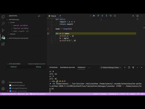 Отладчик в VS Code: базовые возможности (Python)