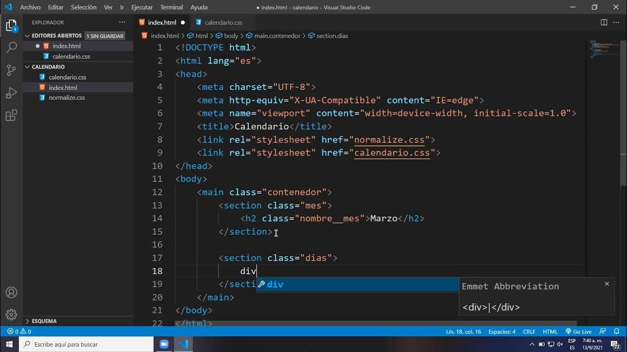Como crear un calendario con html y css - YouTube
