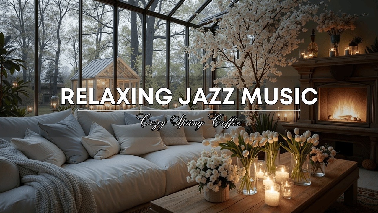 Уютная весенняя кофейня | Расслабляющий джаз для учебы | Мягкий джаз-микс