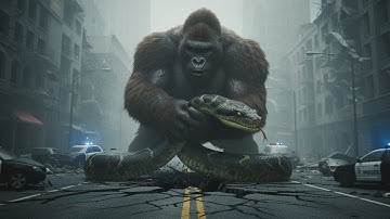King Kong VS Giant Python | King Kong Saves Woman From Giant Python Attack