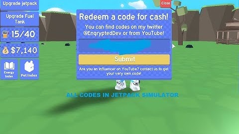 All codes in JETPACK SIMULATOR !!!!!!!!!! NEW ROBLOX GAME