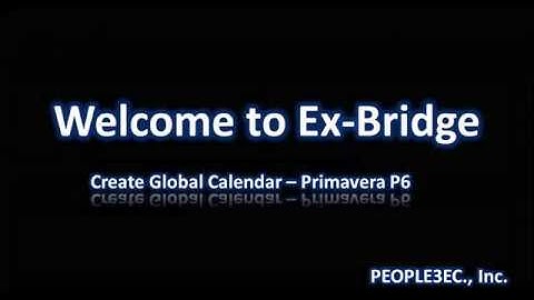 Create Global Calendar - Primavera P6