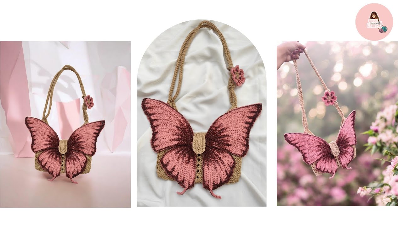 How to crochet butterfly bag🦋💗Part(1) |Forewing