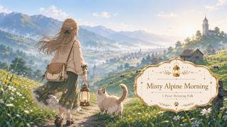 A Misty Alpine Morning Walk | Relaxing Folk Music for Study, Work & Rest (1 Hour)