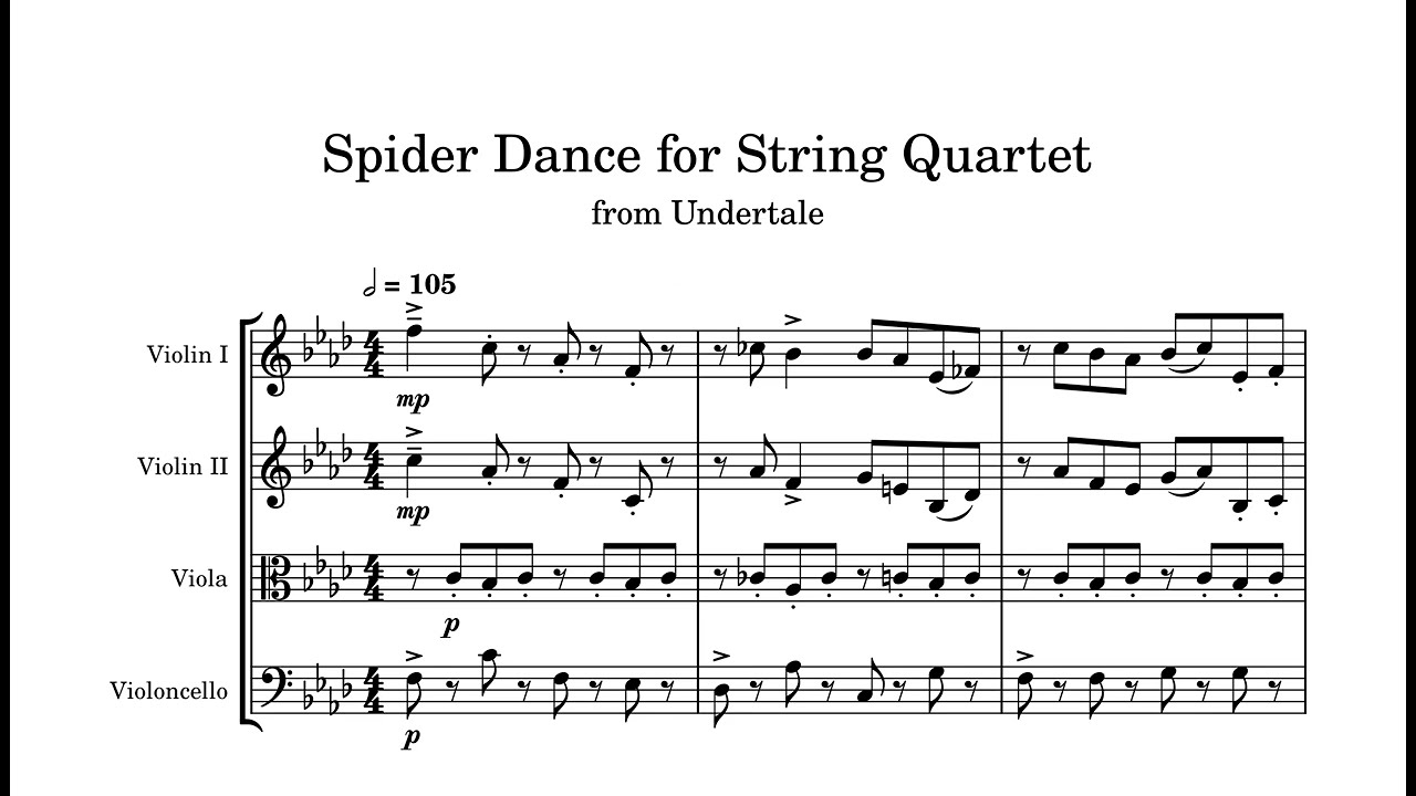Spider Dance for String Quartet (from Undertale)