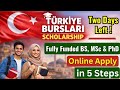 Turkey Burslari Scholarships 2026 | Turkish Govt. Fully Funded Scholarship - For BSc, MSc &amp; PhD