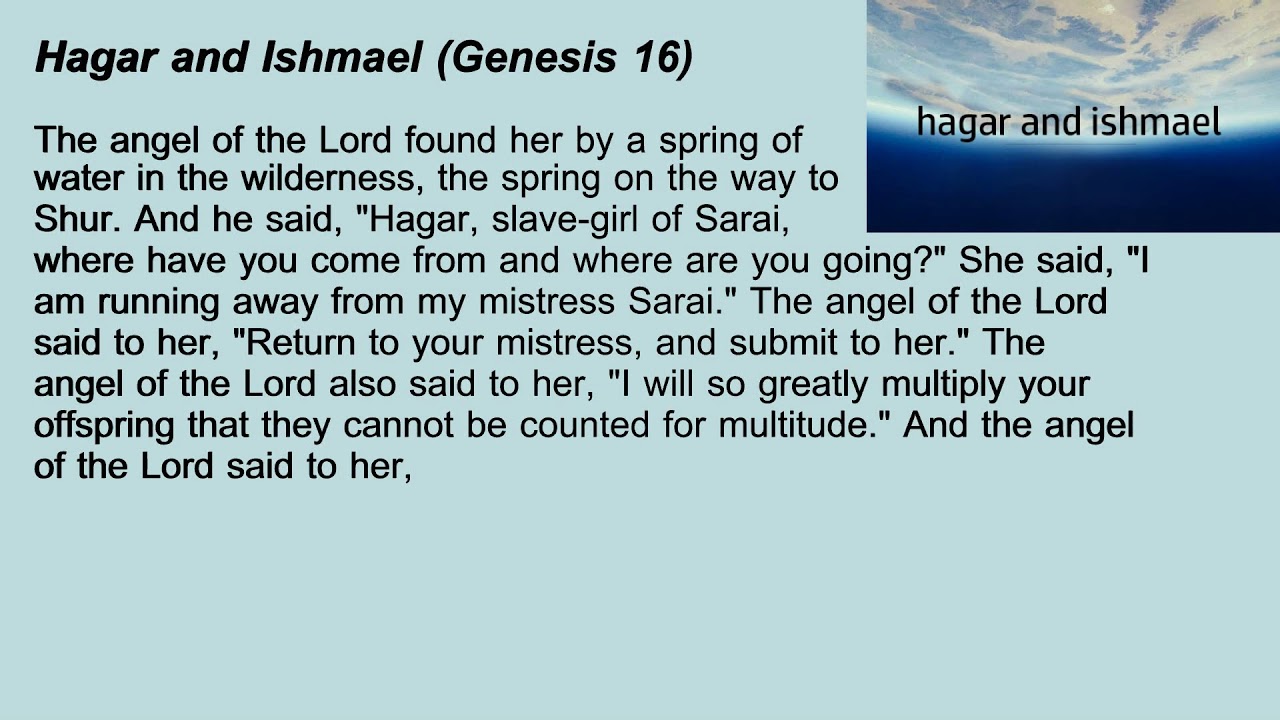 9. Hagar and Ishmael (Genesis 16) - YouTube