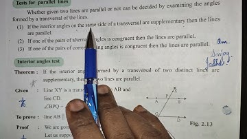 Std 9 Mathematics 2 Tests for parallel lines
