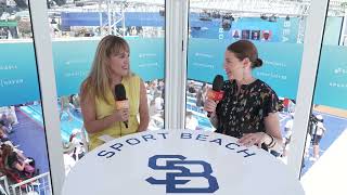 Christine Guilfoyle, President, SeeHer & Robyn Freye in the SPORT BEACH Content Studio