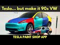 I Turned My Tesla Into a 90s VW Harlequin with the new Paint Shop App!