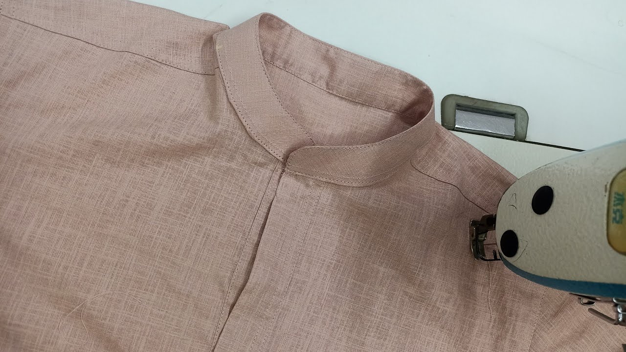 how to make and attach chinese collar for kurtha / jippa  in english / Limitless sewing.