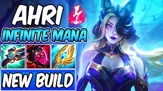 INFINITE MANA AHRI - FULL AP BURST MID GAMEPLAY | New Build & Runes | League of Legends