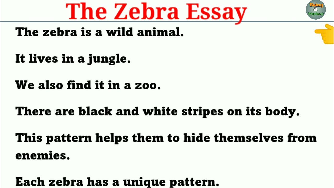 zebra essay for class 1