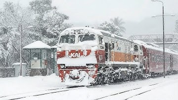 KERETA API BERHENTI TOTAL ‼️  DI TENGAH MUSIM SALJU😱 #keretaapi