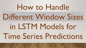 How to Handle Different Window Sizes in LSTM Models for Time Series Predictions