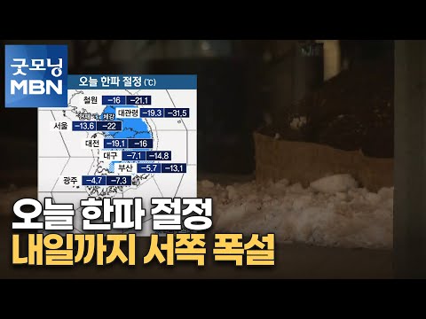 [굿모닝MBN 날씨]오늘 한파 절정…내일까지 서쪽 폭설 [굿모닝 MBN]