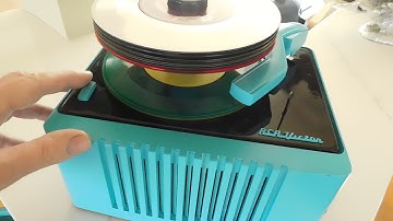 RCA 45EY2 record player playing a few 45