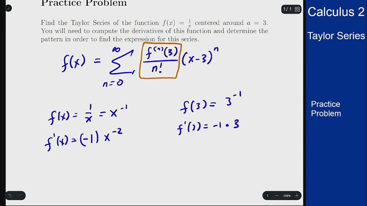 Calculus 2 - Taylor Series - Practice Problem - YouTube