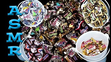 ASMR: Sorting Mini Halloween Candy bars (Crinkles, No Talking)