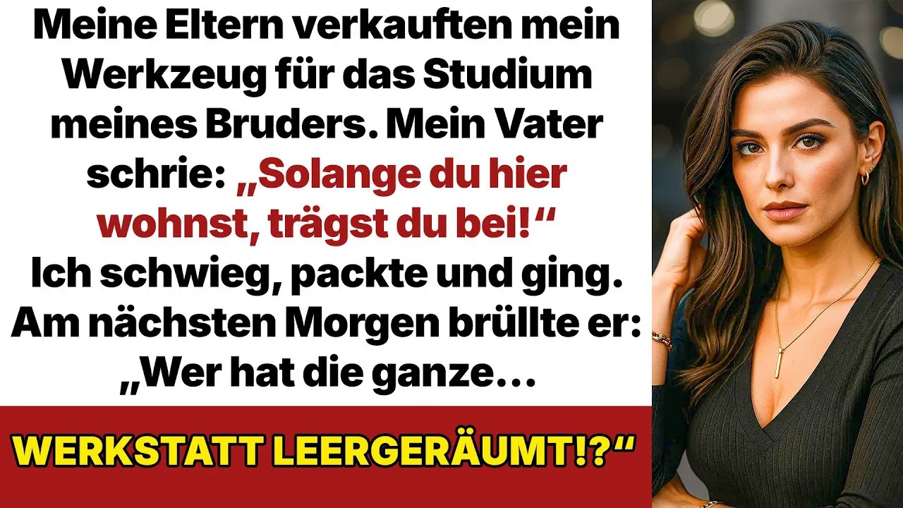 Meine Eltern verkauften mein Werkzeug fürs Studium meines Bruders – also nahm ich die Werkstatt mit