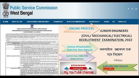 How to Fill PSC junior Engineer , WBPSC 2022 Junior Engineer Form fill up