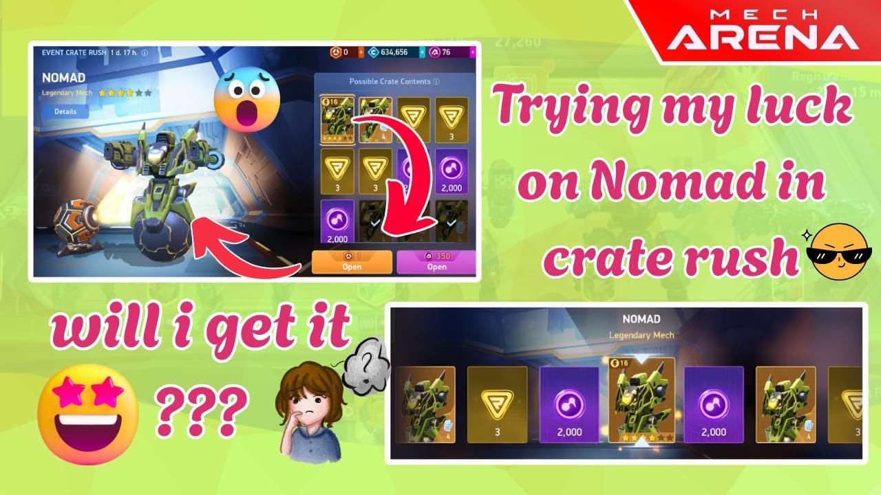 🎰 NOMAD & DISRUPTOR CRATE RUSH OPENINGS 😱💥 | Did I Get Lucky?! 🤯 | Hanger Showdown🔥| Mech Arena