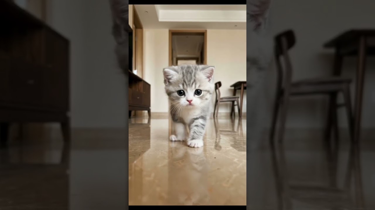 The first steps of a little fluffy one