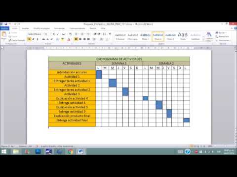 Cómo hacer un cronograma de actividades en Word  Doovi