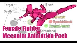 Unity3d Female Fighter Mecanim Animation Pack