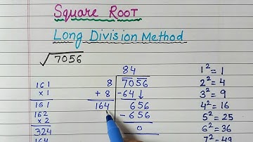 Square root of 7056 by Long Division Method