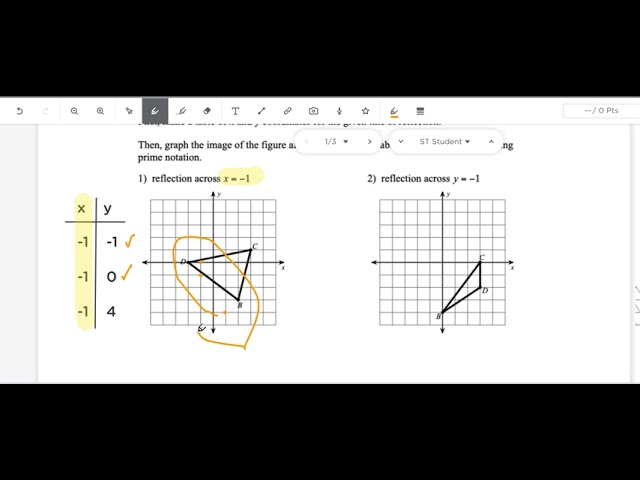 Reflect shape A in the line y = 1 