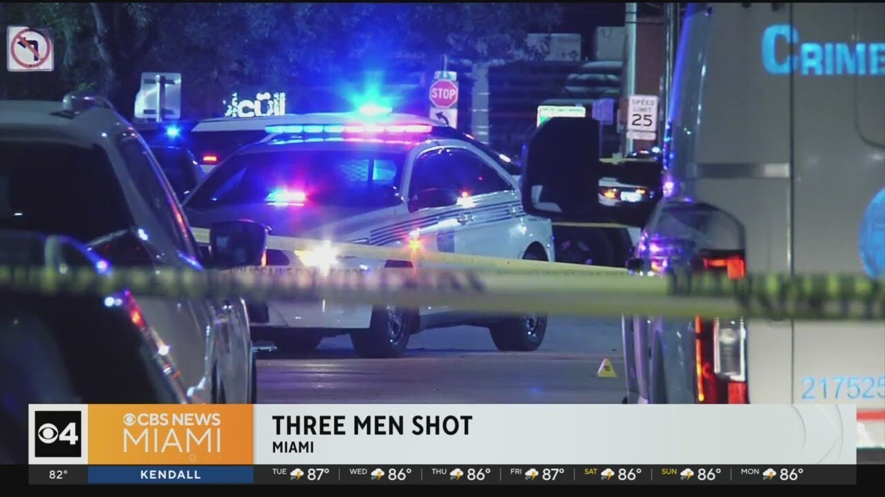 Three men injured in Miami shooting - YouTube