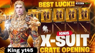 😱Crate opening of New Ignis X-Suit Crate opening in BGMI Full Upgrade MAR BGMI X-Suit Full Max Laval