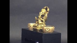 ガネーシャ 座像 S-2 キャンドルホルダー ゴールド 瞑想 ティーライトキャンドル ロウソク アジアン雑貨 バリ雑貨